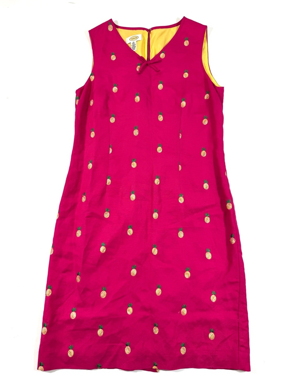 Talbots Vintage Pineapple Shift Dress Sleeveless